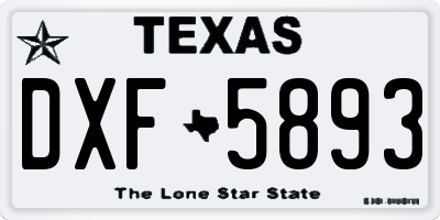 TX license plate DXF5893