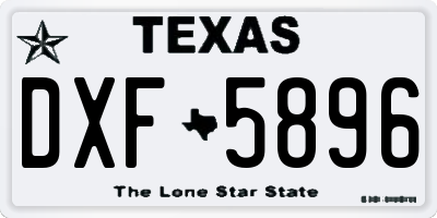 TX license plate DXF5896