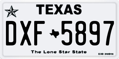 TX license plate DXF5897