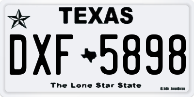 TX license plate DXF5898