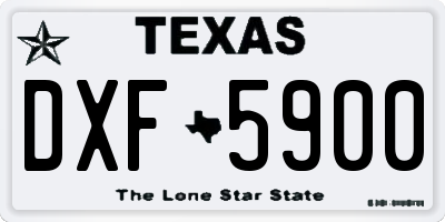 TX license plate DXF5900