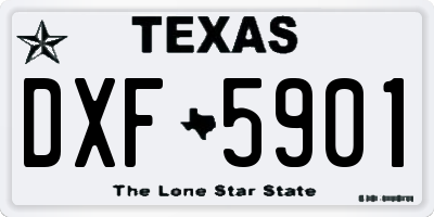 TX license plate DXF5901