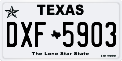 TX license plate DXF5903