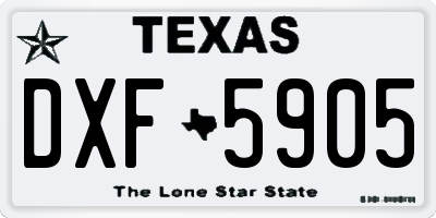 TX license plate DXF5905