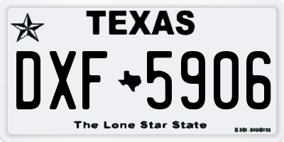 TX license plate DXF5906
