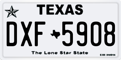 TX license plate DXF5908