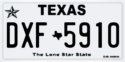 TX license plate DXF5910