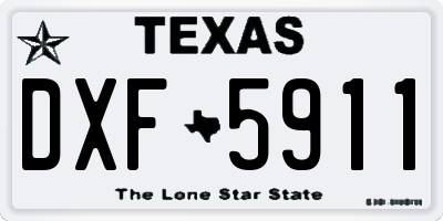 TX license plate DXF5911