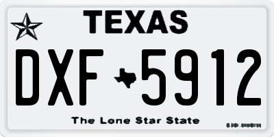 TX license plate DXF5912