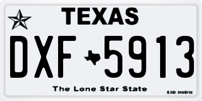 TX license plate DXF5913