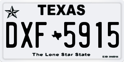 TX license plate DXF5915