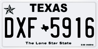 TX license plate DXF5916