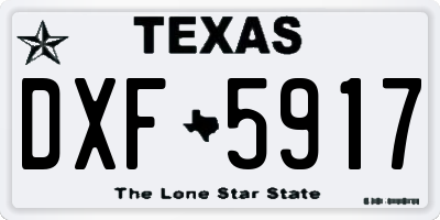 TX license plate DXF5917