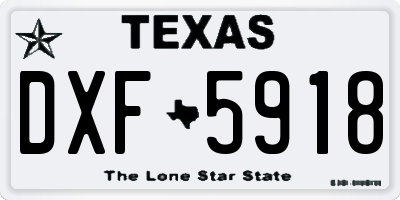 TX license plate DXF5918