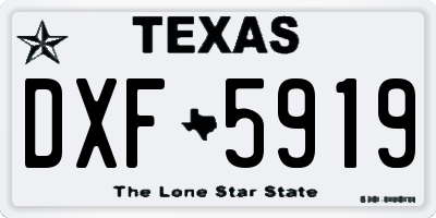 TX license plate DXF5919