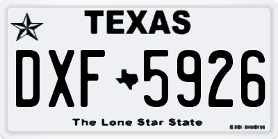 TX license plate DXF5926