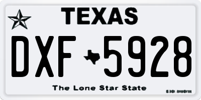 TX license plate DXF5928