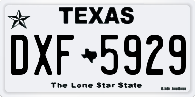 TX license plate DXF5929