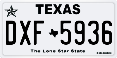TX license plate DXF5936