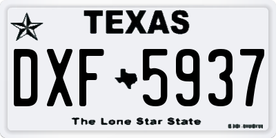 TX license plate DXF5937