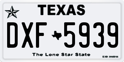 TX license plate DXF5939