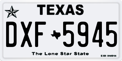TX license plate DXF5945