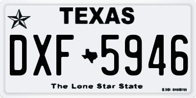 TX license plate DXF5946
