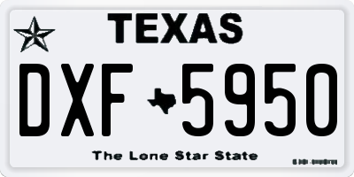 TX license plate DXF5950