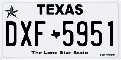 TX license plate DXF5951