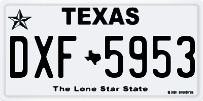 TX license plate DXF5953