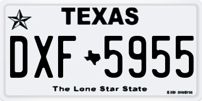TX license plate DXF5955