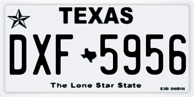 TX license plate DXF5956