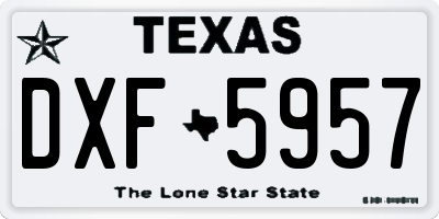 TX license plate DXF5957
