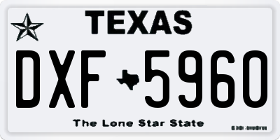 TX license plate DXF5960