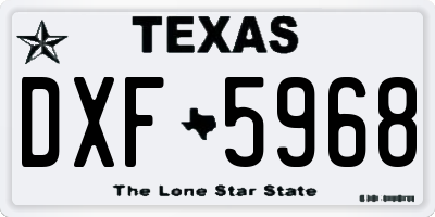 TX license plate DXF5968