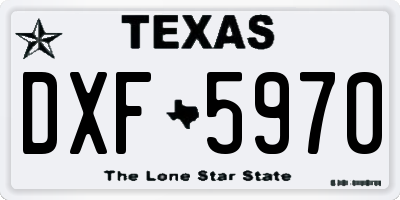 TX license plate DXF5970