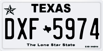 TX license plate DXF5974
