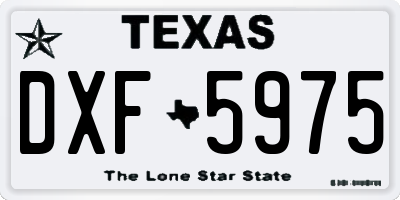TX license plate DXF5975