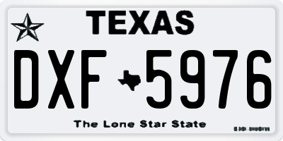 TX license plate DXF5976