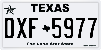 TX license plate DXF5977