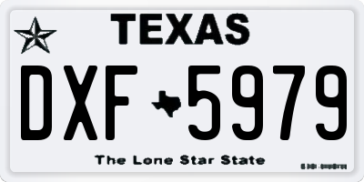 TX license plate DXF5979