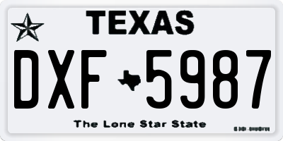 TX license plate DXF5987