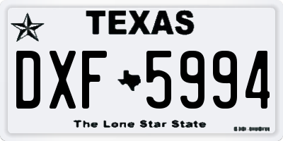 TX license plate DXF5994