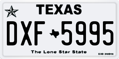 TX license plate DXF5995