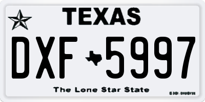 TX license plate DXF5997