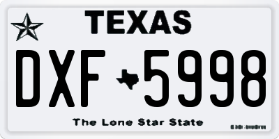 TX license plate DXF5998