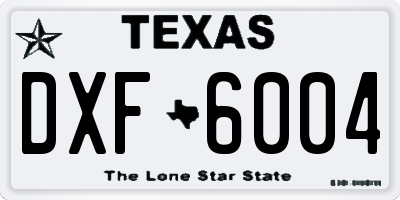 TX license plate DXF6004