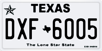 TX license plate DXF6005