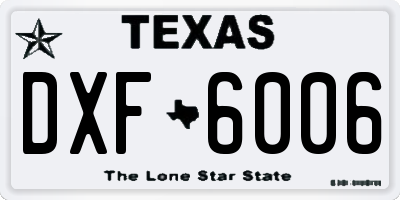 TX license plate DXF6006