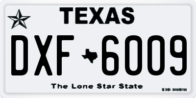 TX license plate DXF6009